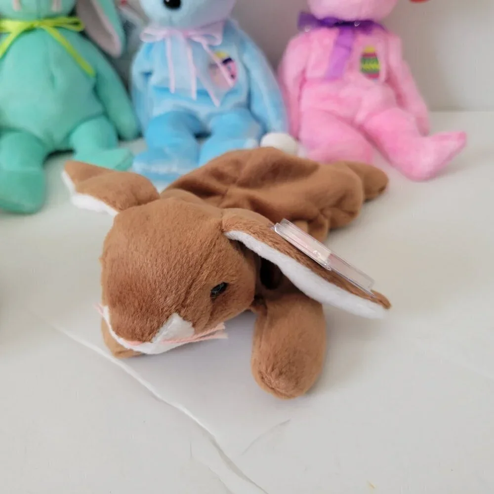 Ty Beanie Baby Lot of 7 Easter Vintage Floppity Hippity Ears Fleece Eggs It New